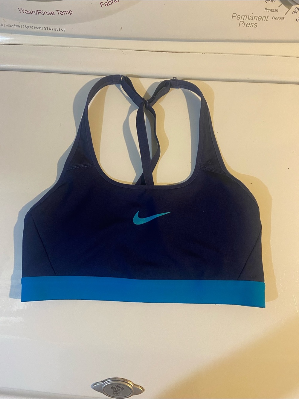 Nike Navy Sports Bra with Teal Accents size Small